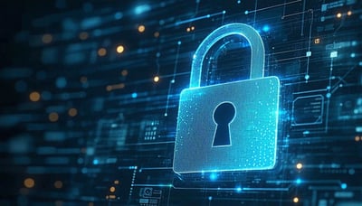 Illustration of secure data and digital safety.